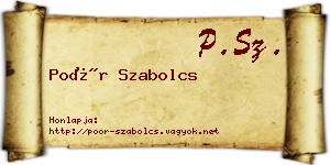 Poór Szabolcs névjegykártya