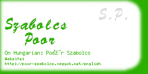 szabolcs poor business card